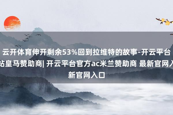 云开体育伸开剩余53%回到拉维特的故事-开云平台网站皇马赞助商| 开云平台官方ac米兰赞助商 最新官网入口