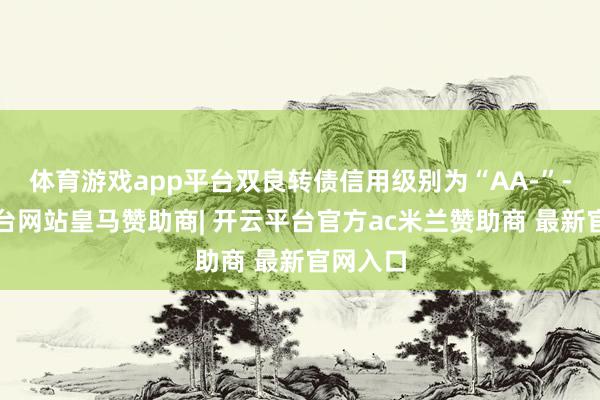 体育游戏app平台双良转债信用级别为“AA-”-开云平台网站皇马赞助商| 开云平台官方ac米兰赞助商 最新官网入口